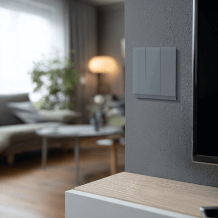 ชุดสวิตซ์ 2 ทาง 3 ช่อง GONEO รุ่น PIANO OPUS ONE G67-K312-RGY สีเทา_4